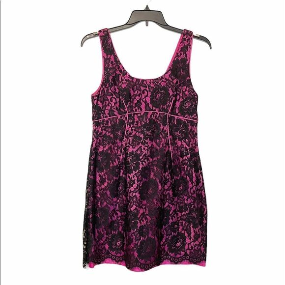 Anthropologie Dresses & Skirts - Anthropologie Yoana Baraschi pink and black lace dress Size 10